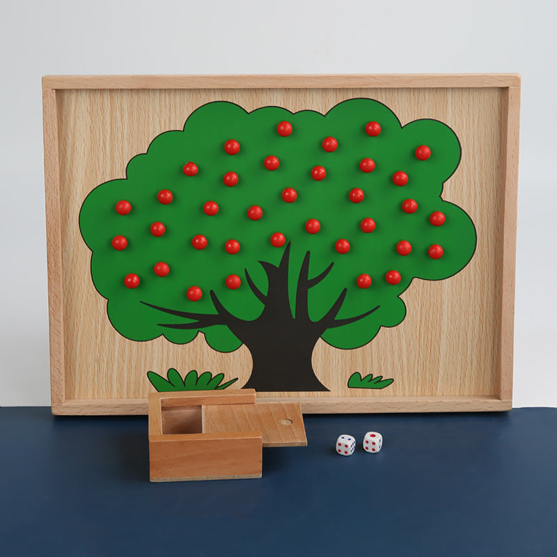 Montessori Wooden Apple Counting Game - Mathematics Educational Toys