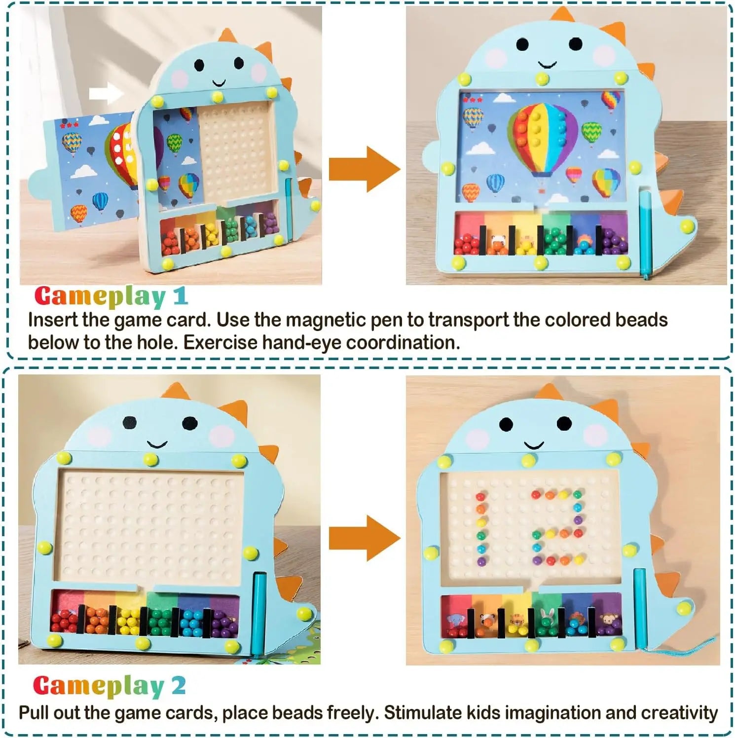 Bead Puzzle™ – Doolhofplezier Sorteren – Houten Magnetische Ballen Puzzel