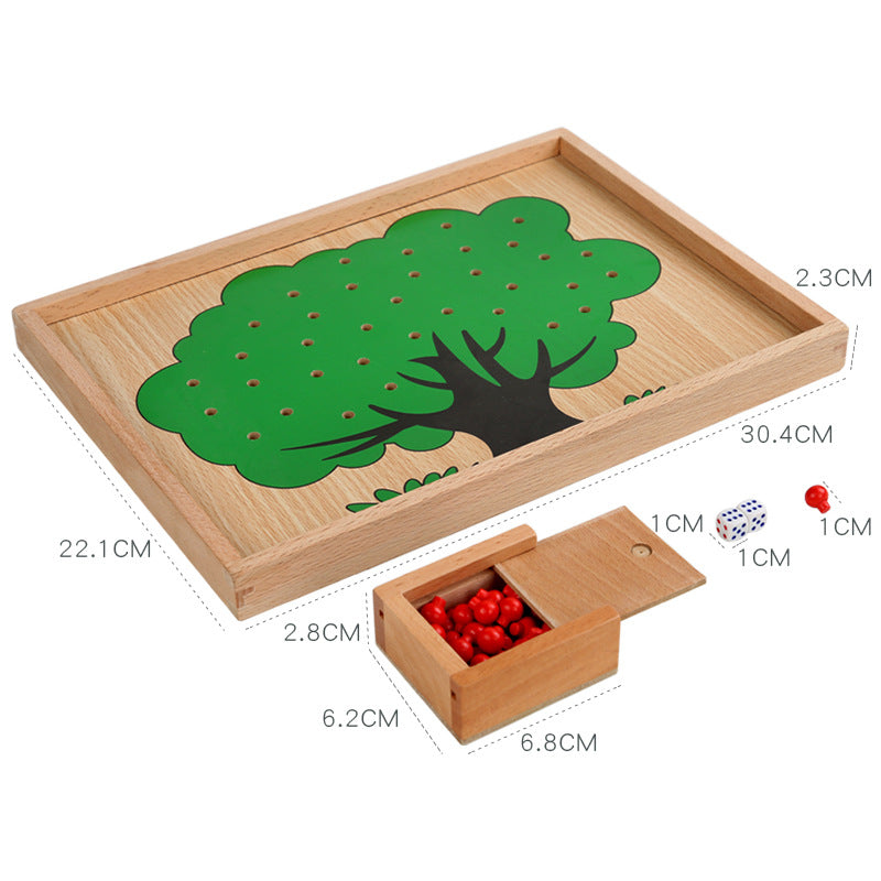 Montessori Wooden Apple Counting Game - Mathematics Educational Toys