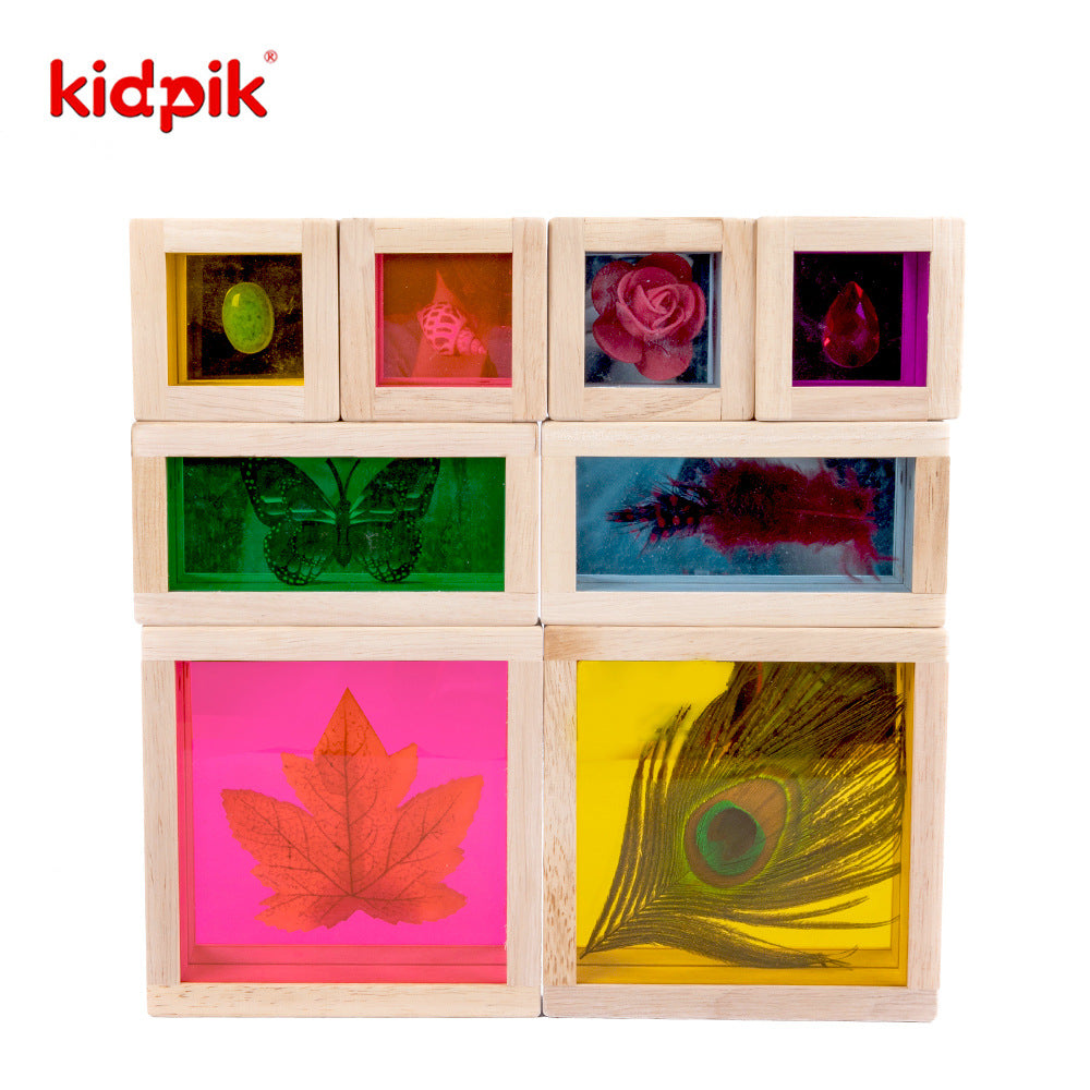 Bloques de tesoro de colores Kidpik-Espejo Juguetes de motricidad fina