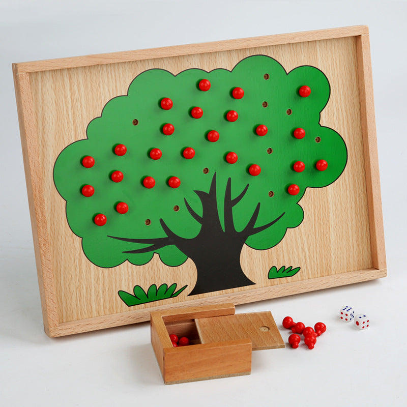 Montessori Wooden Apple Counting Game - Mathematics Educational Toys