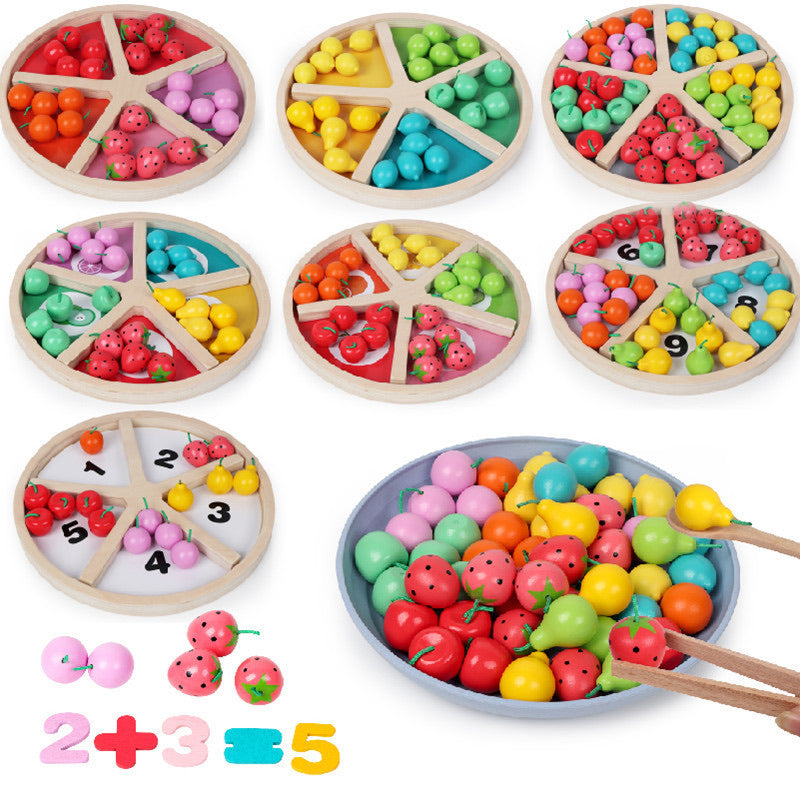 Wooden Fruit Sorting Math Game- Mathematics toys
