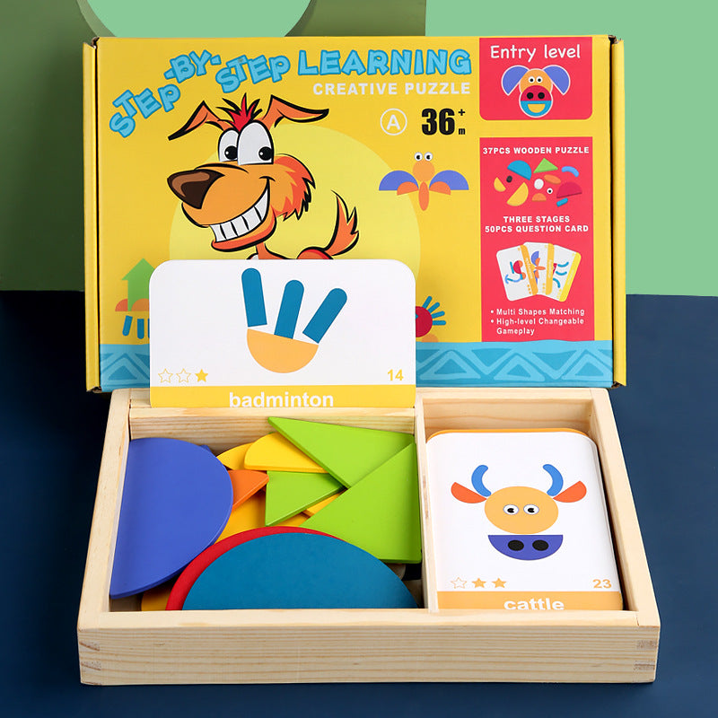 Wooden Step By Step Learning Creative Puzzle - Mathematics Educational Toys