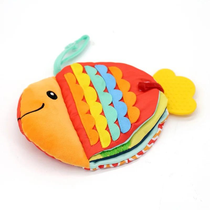 Libro Sensorial para Bebés con Forma de Pez – Libro de Tela Interactivo para el Aprendizaje Temprano