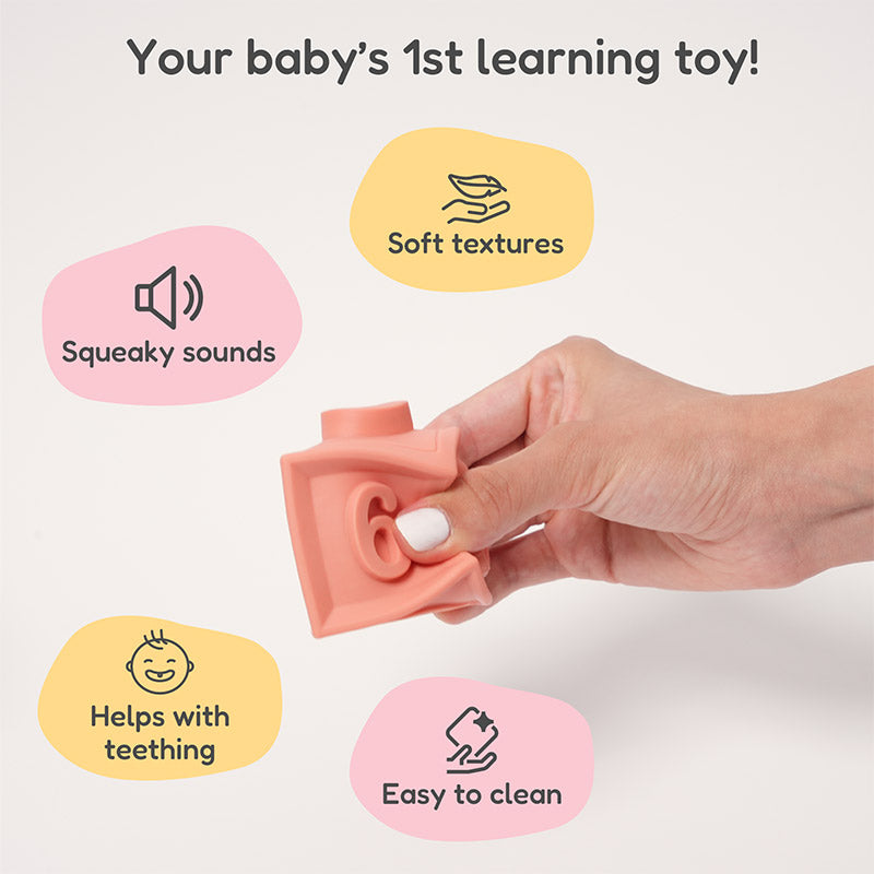 Fidtoy Silicone Sensory Stacking Blocks for Babies – Soft Teething Toy Set 6 Months+