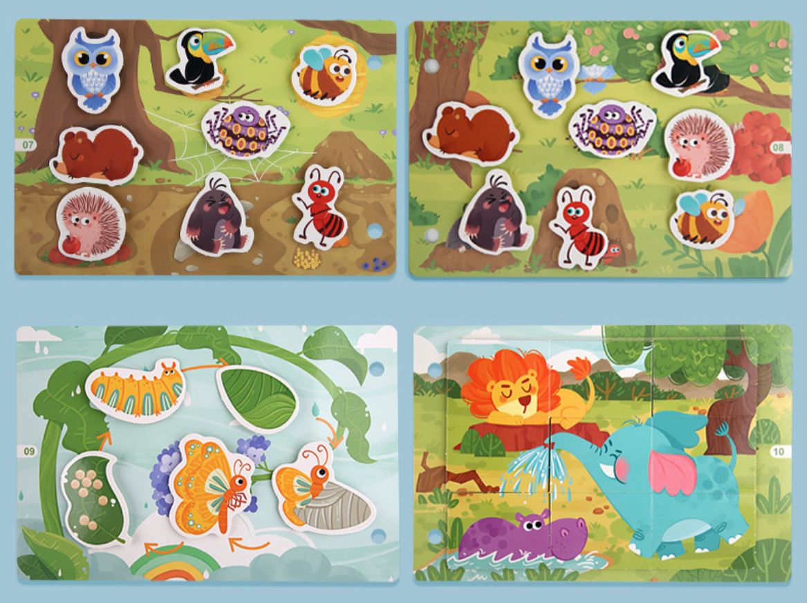 Mini Libro de Actividades - Temática Animales del Bosque | Emparejamiento y Descubrimiento Interactivo de Animales para Niños Pequeños