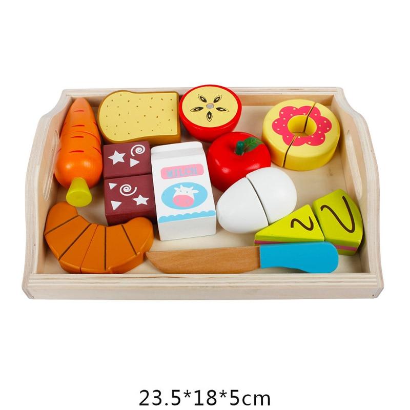 Ensemble de jeu d'imitation en bois sur le thème de la nourriture