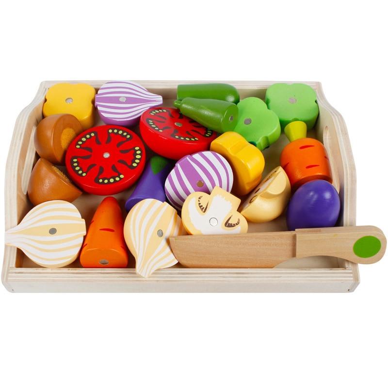 Ensemble de jeu d'imitation en bois sur le thème de la nourriture
