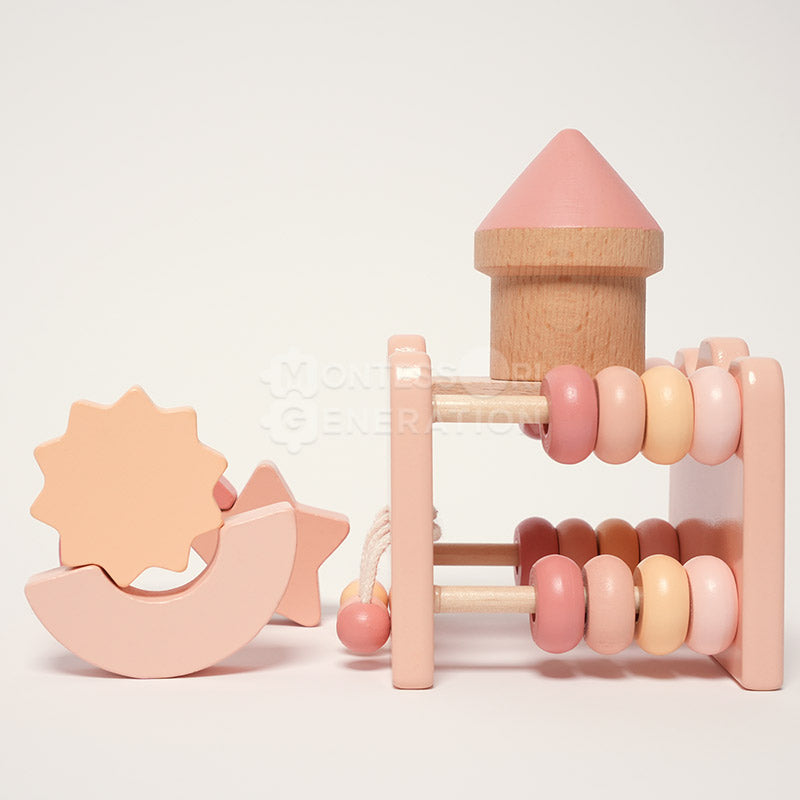 Fidtoy Wooden Activity Castle Toy for Kids 3+ Educational Play