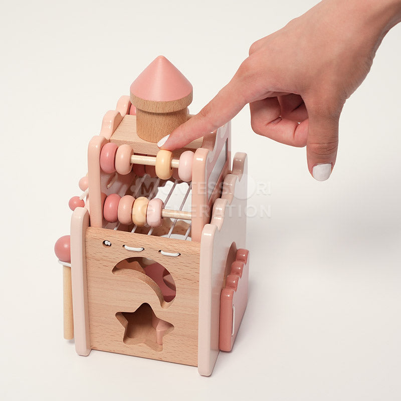 Fidtoy Wooden Activity Castle Toy for Kids 3+ Educational Play