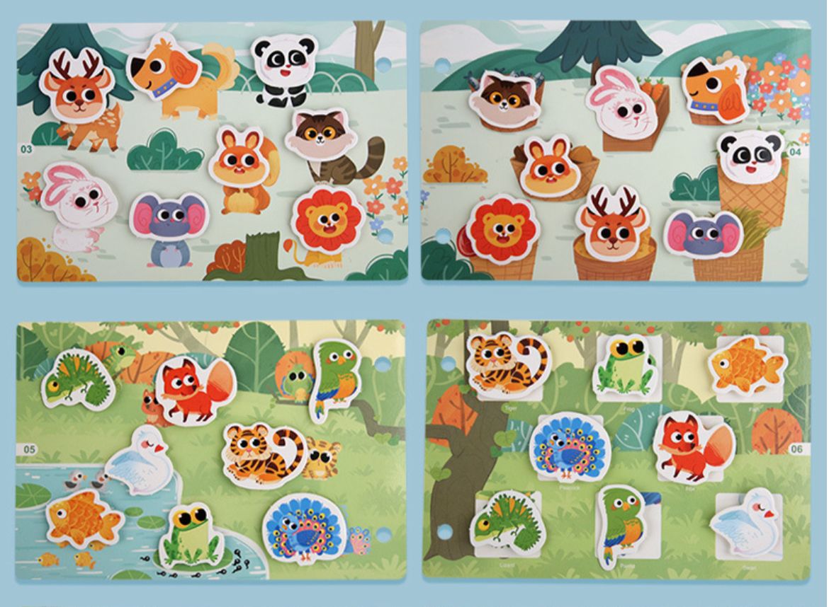 Mini Libro de Actividades - Temática Animales del Bosque | Emparejamiento y Descubrimiento Interactivo de Animales para Niños Pequeños