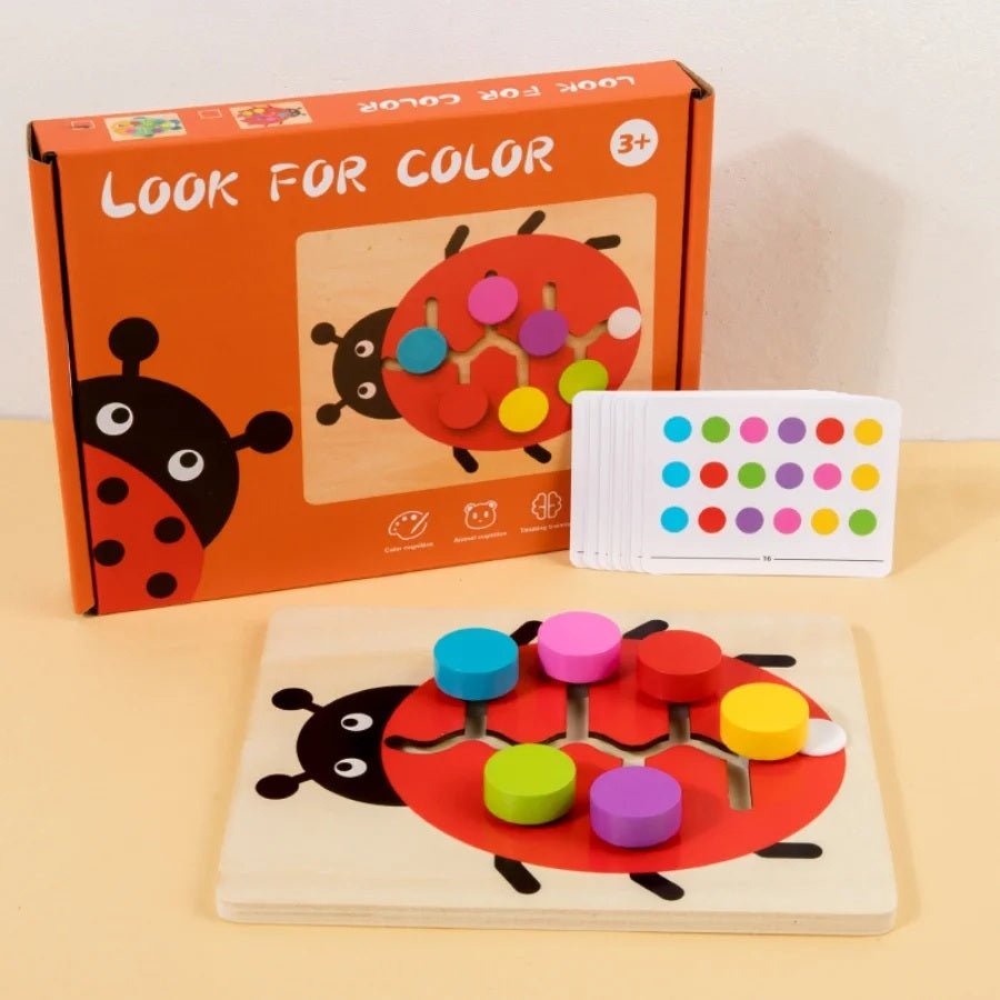 Puzzle coulissant Montessori d'association des couleurs – Jeu de logique éducatif pour tout-petzits