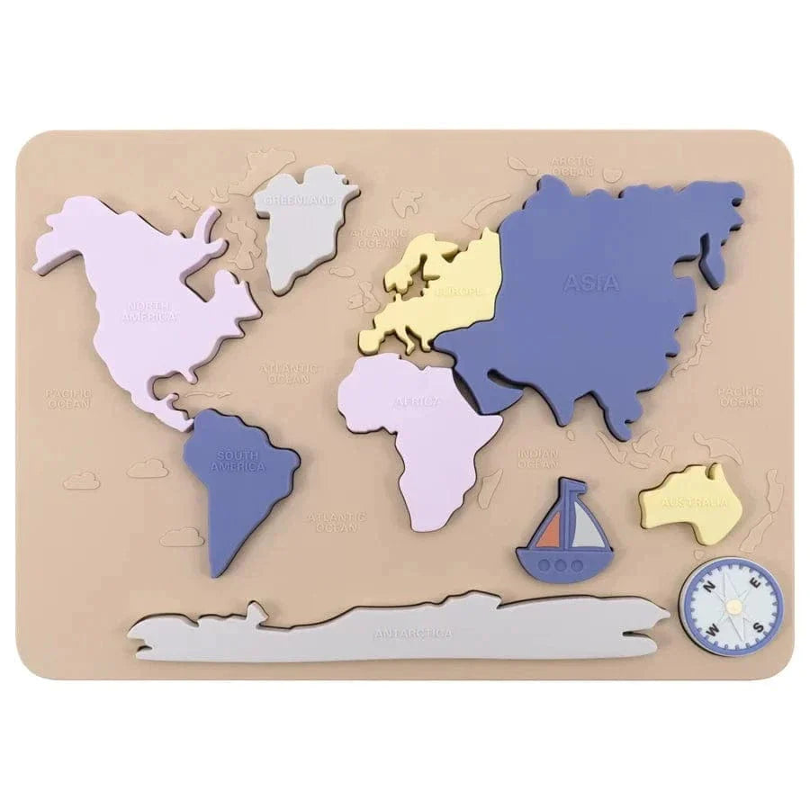Mapa de los continentes de Montessori