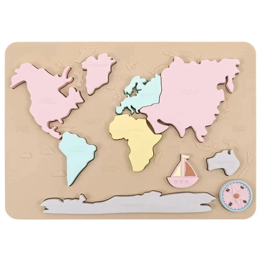 Mapa de los continentes de Montessori