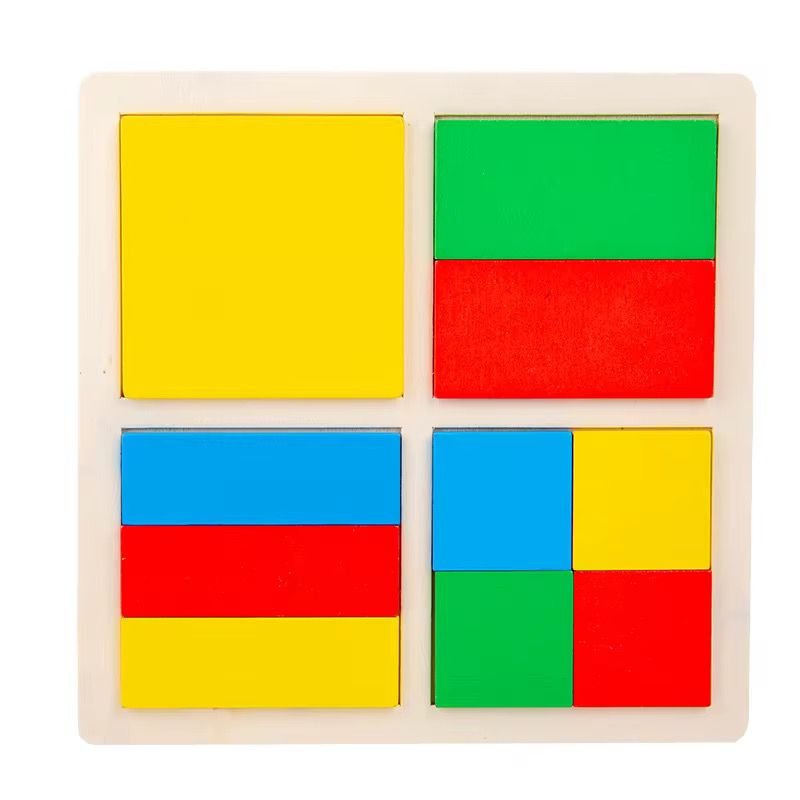 Tablero Rompecabezas de Fracciones Montessori (4 en un Set)