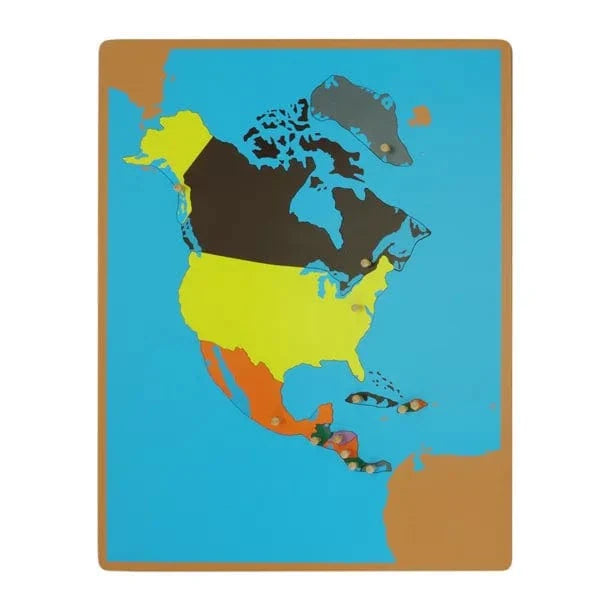 Carte de puzzle Montessori Amérique du Nord