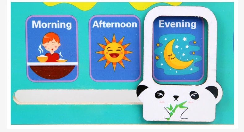 Montessori Wooden Frog Clock Toys For Kids,Learning Calendar,Weather,Season,Time,Week,Early Educational Toy