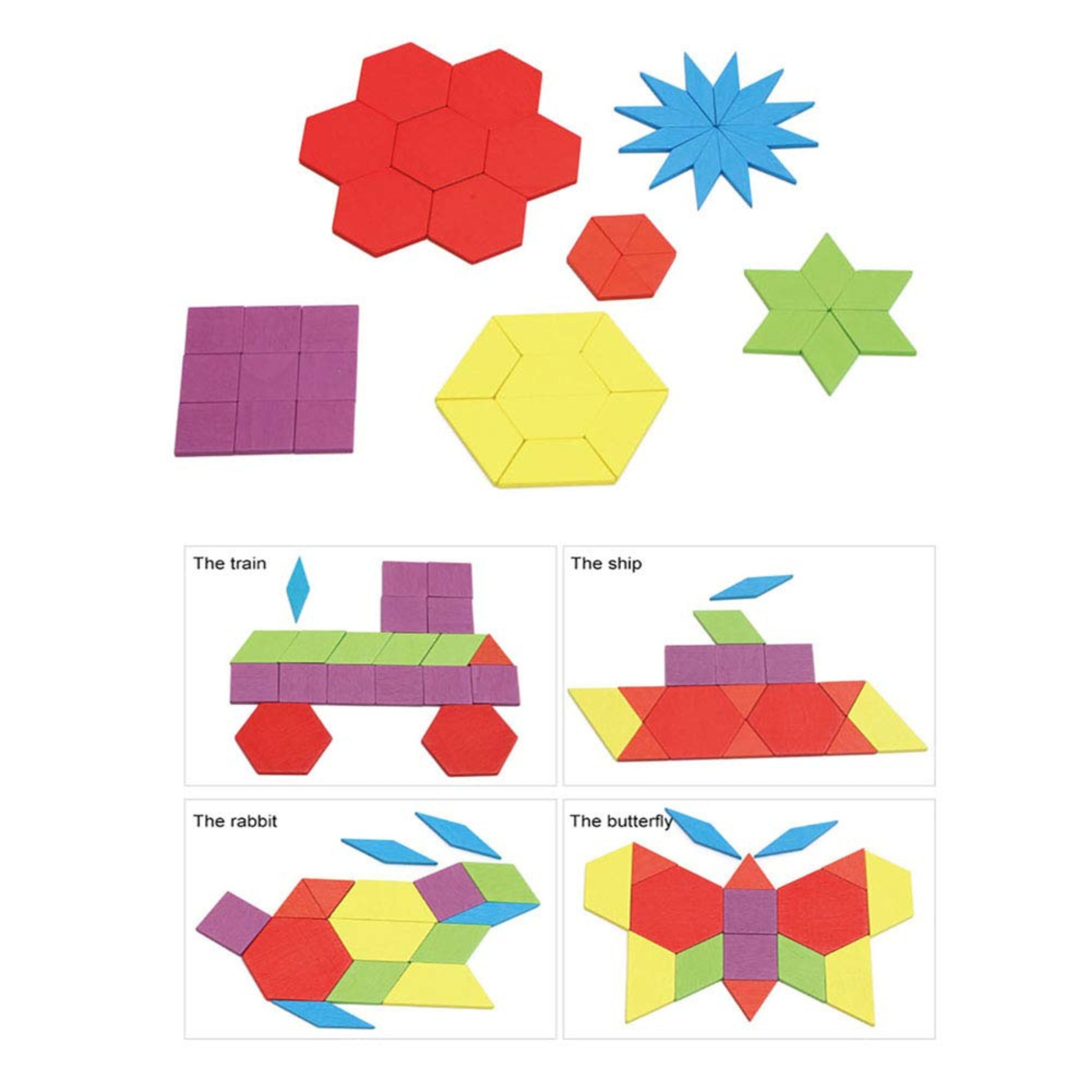Bloques de patrones de madera Montessori
