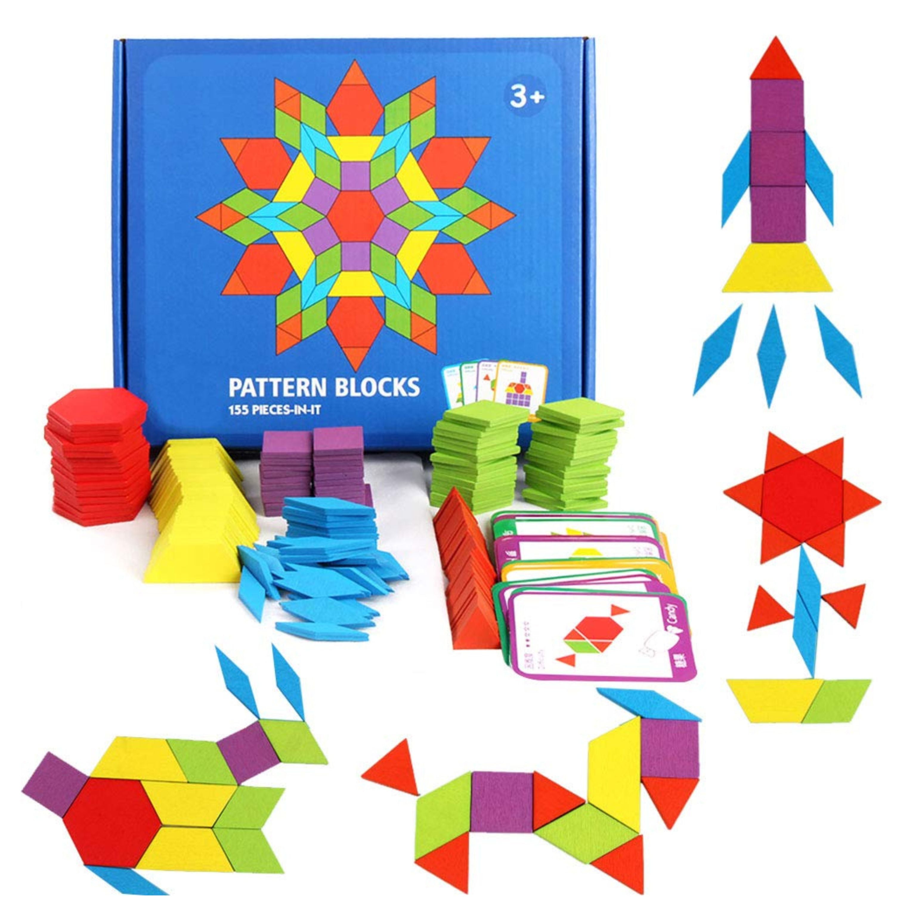 Bloques de patrones de madera Montessori