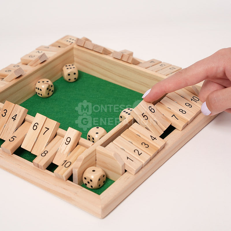 Fidtoy Wooden Number Dice Game for Kids 3+ Math Learning Toy