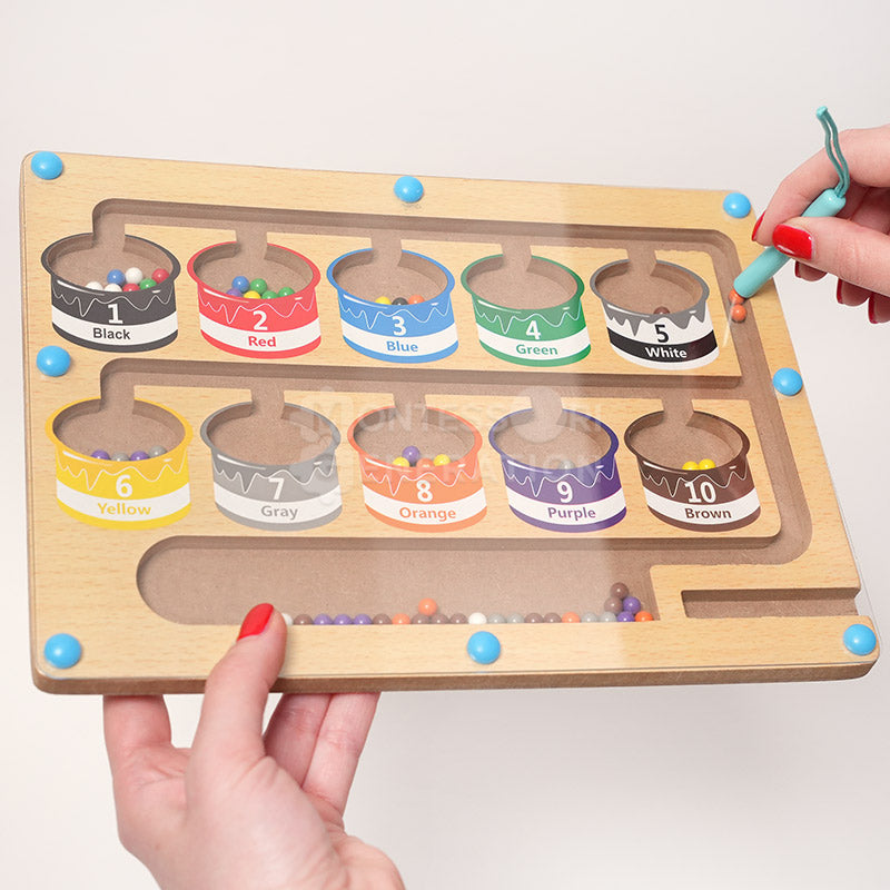 Laberinto Magnético de Clasificación de Colores Fidtoy para Preescolares – Juguete de Aprendizaje de Motricidad Fina 3+