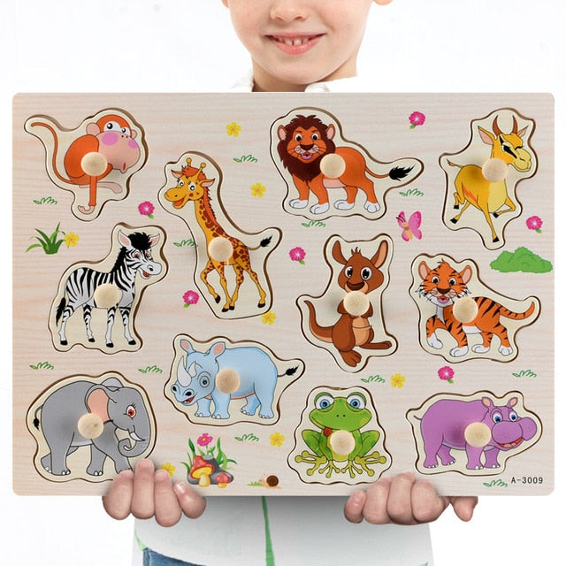 Fidtoy Wooden Vehicle Puzzle for Toddlers – Educational Learning Toy