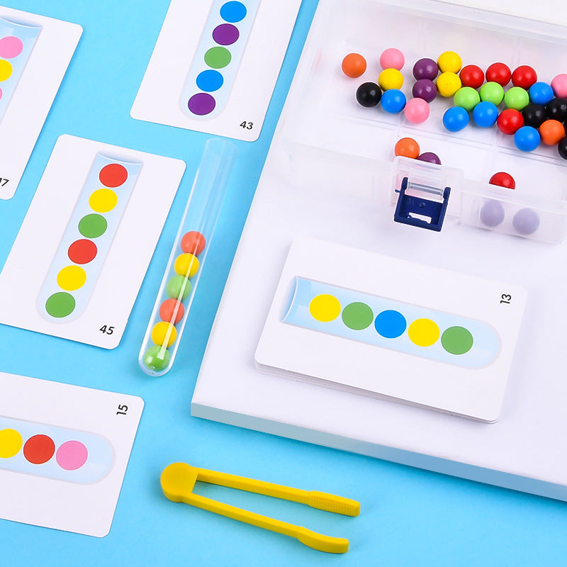 Montessori Beads Into Test-Tube Educational Toy