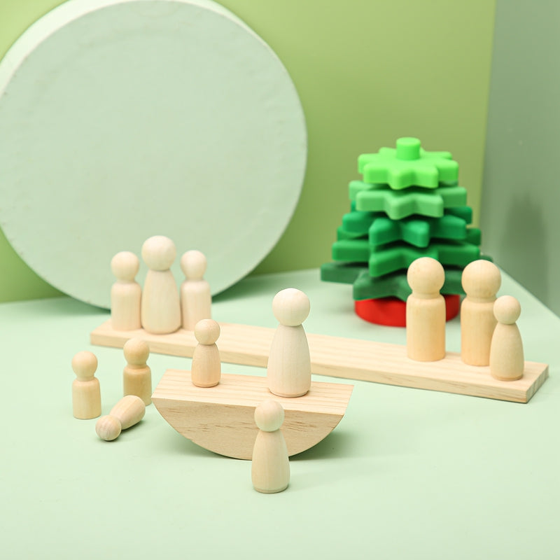 Montessori Little Doll Stacker Seesaw Toy