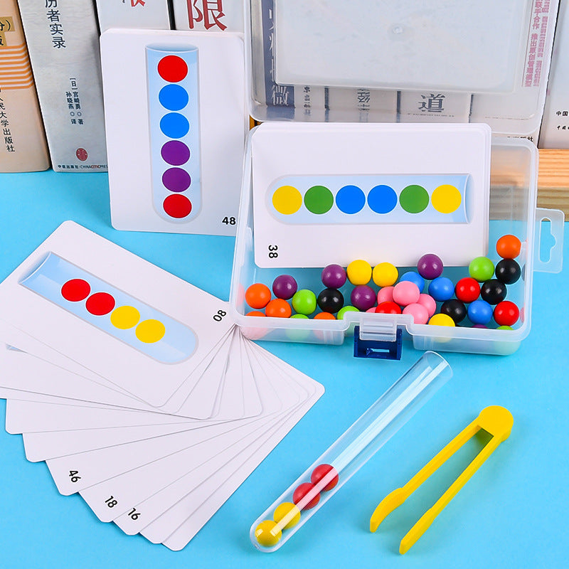 Montessori Beads Into Test-Tube Educational Toy