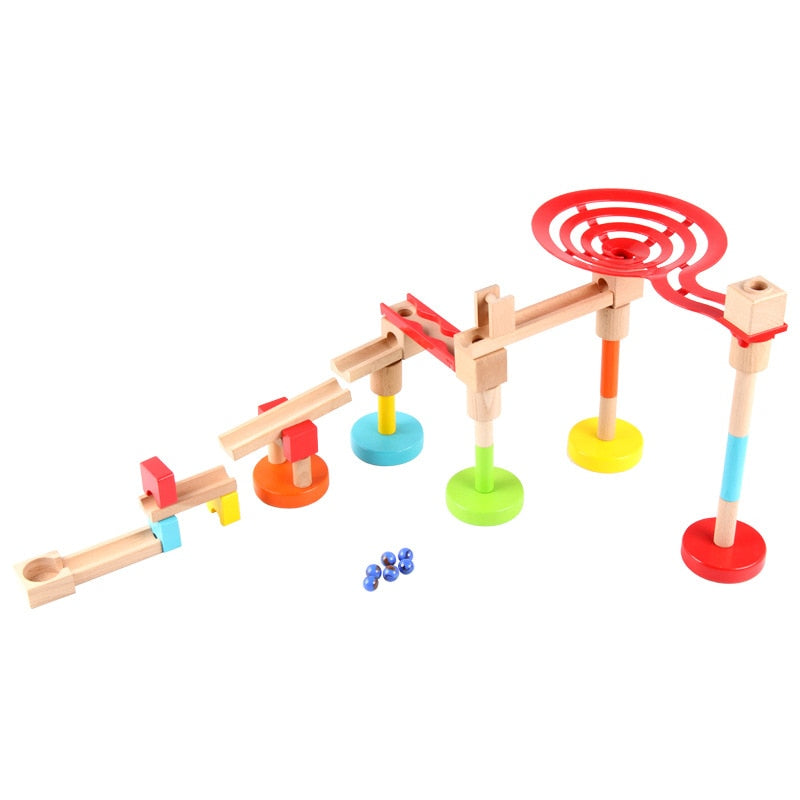 Fidtoy Pista de Canicas de Madera Juguete de Construcción STEM para Niños de 3+ años