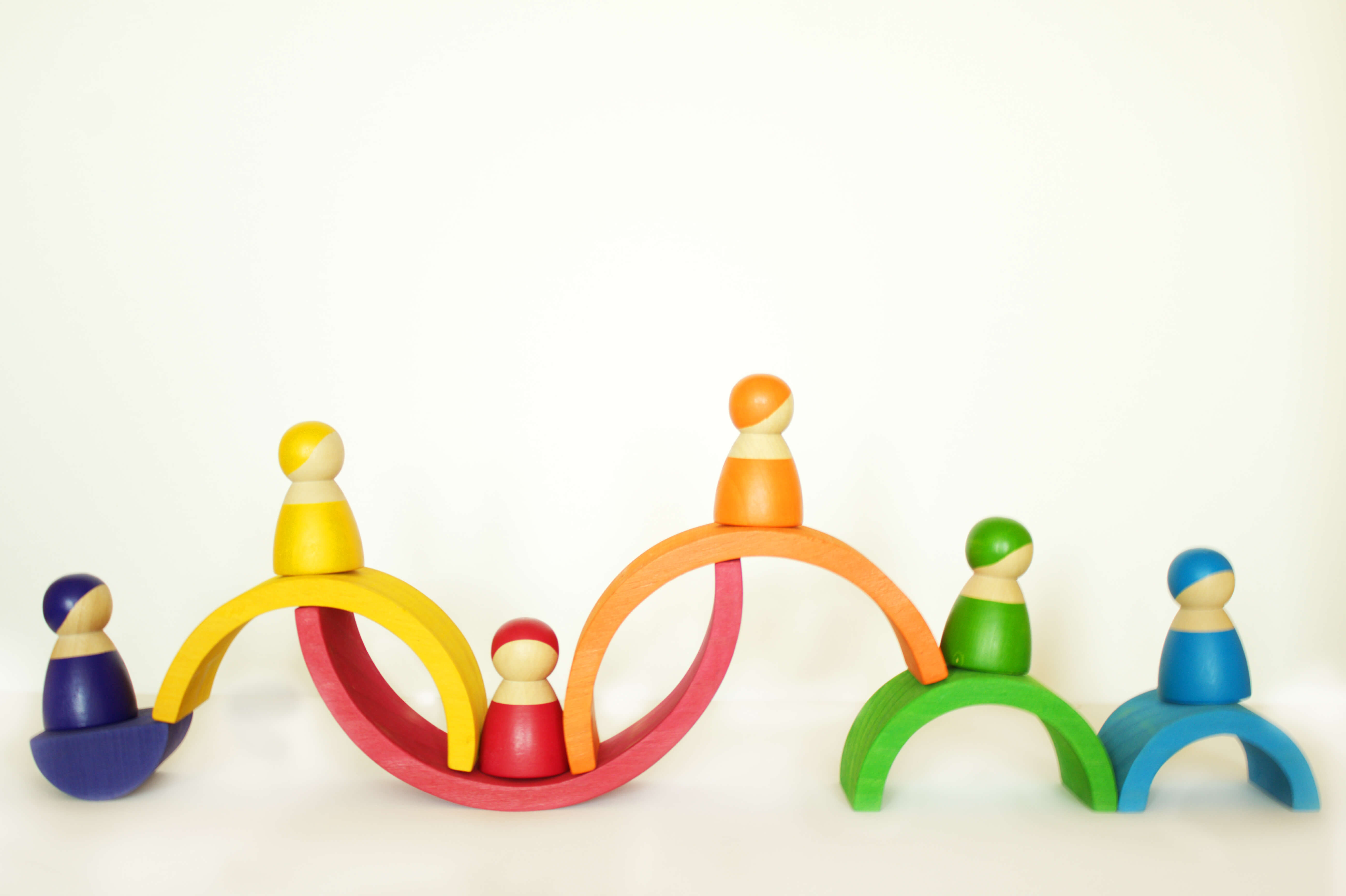 Fidtoy Rainbow Stacker Wooden Toddler Toy with 6 Arches