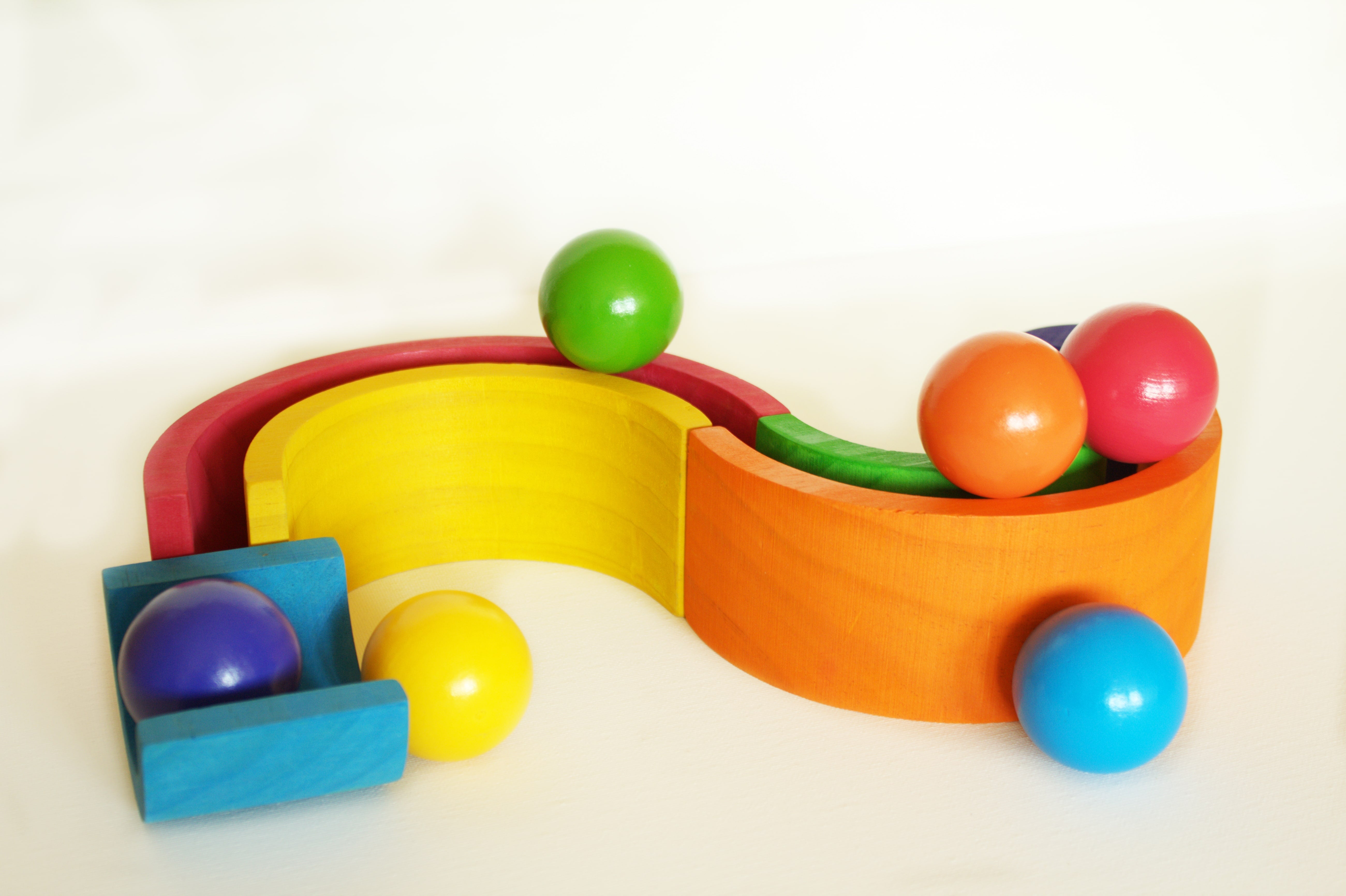 Fidtoy Rainbow Stacker Wooden Toddler Toy with 6 Arches