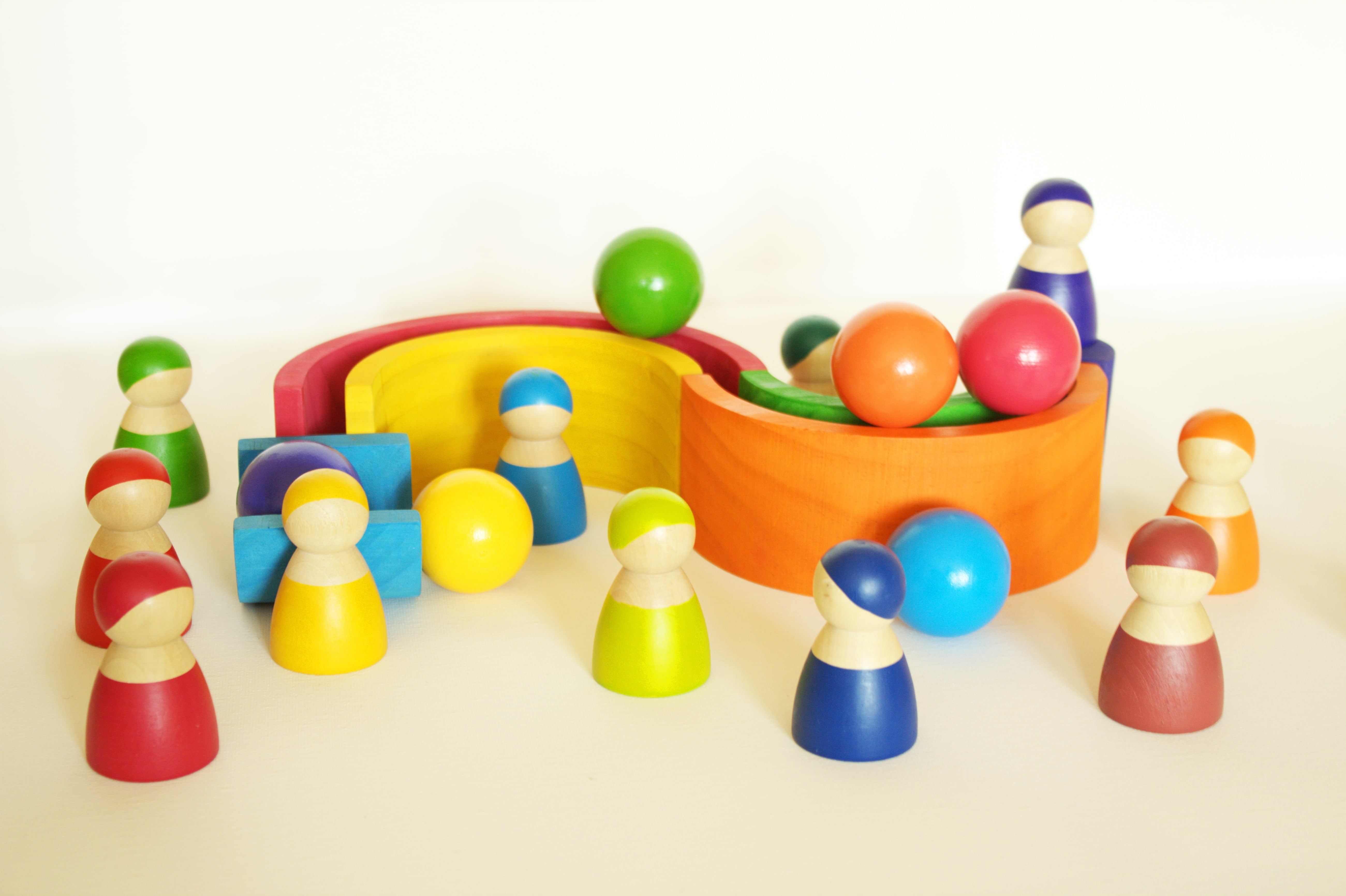 Fidtoy Rainbow Stacker Wooden Toddler Toy with 6 Arches