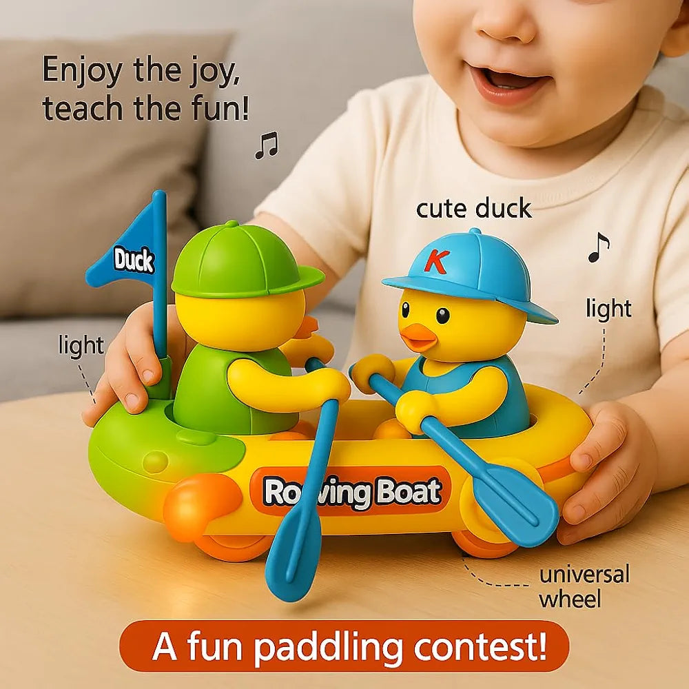 Bump & Go Duck Boat Toy with Music & Lights | Bacha Toys