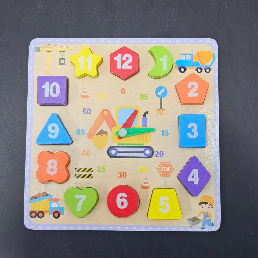 Reloj de madera con bloques – Juguete educativo | Bacha Toys