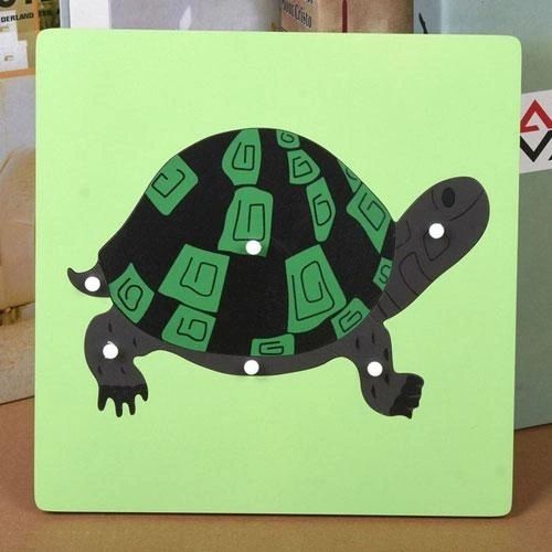 Montessori Animal Puzzles Turtle Bird Frog Horse Fish Rooster Ladybug Butterfly Wooden Educational Preschool Kindergarten Toy