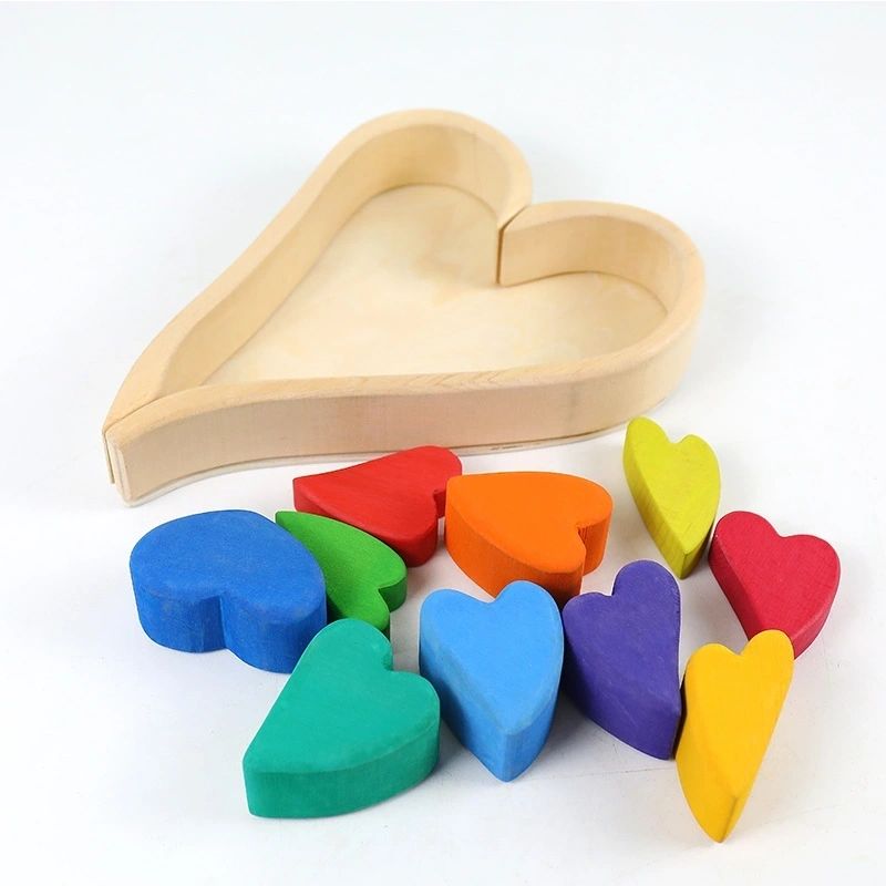 Juguete Apilable de Bloques Corazón Arcoíris