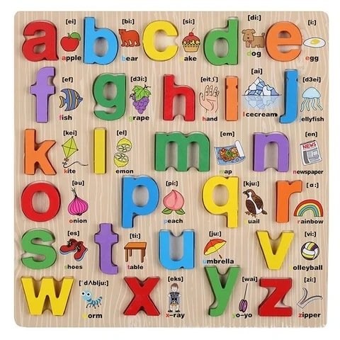 Petite planche abcde – Planche alphabet 3D avec image imprimée