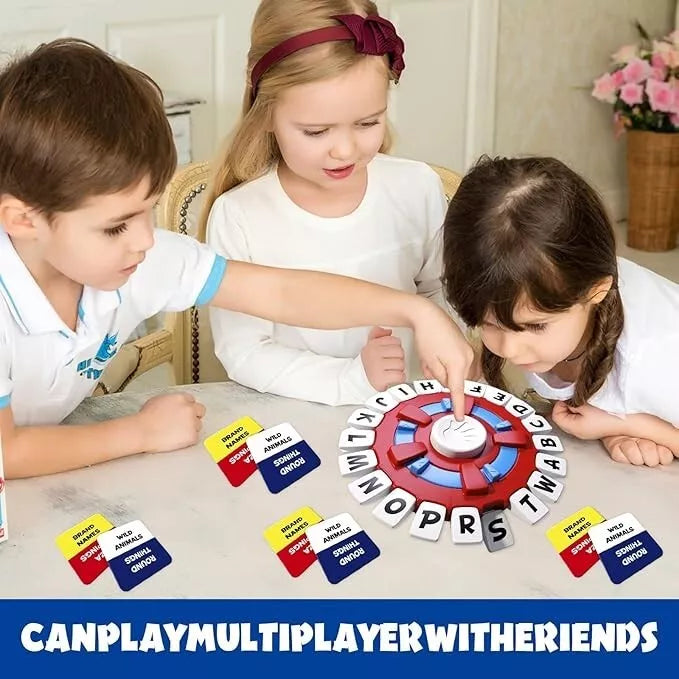 Fidtoy Think Words Tapple Family Board Game | Plastic Fast Word Association Game, 10-Second Timer, Press Letter Wheel, Vocabulary Practice & Family Party Game Age 8+