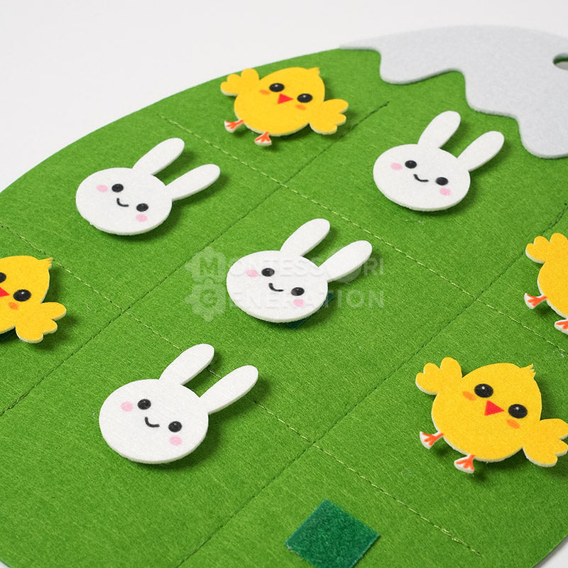 Fidtoy Felt Bunny Wall Activity Toy for Kids 1+ Easter Decor