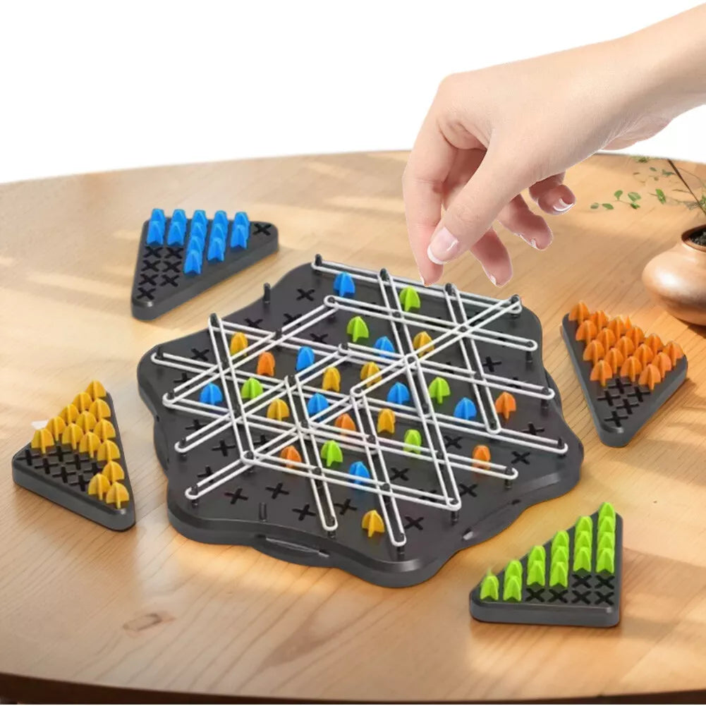 Juego de mesa familiar Chain Triangle Chess - 2 a 4 jugadores
