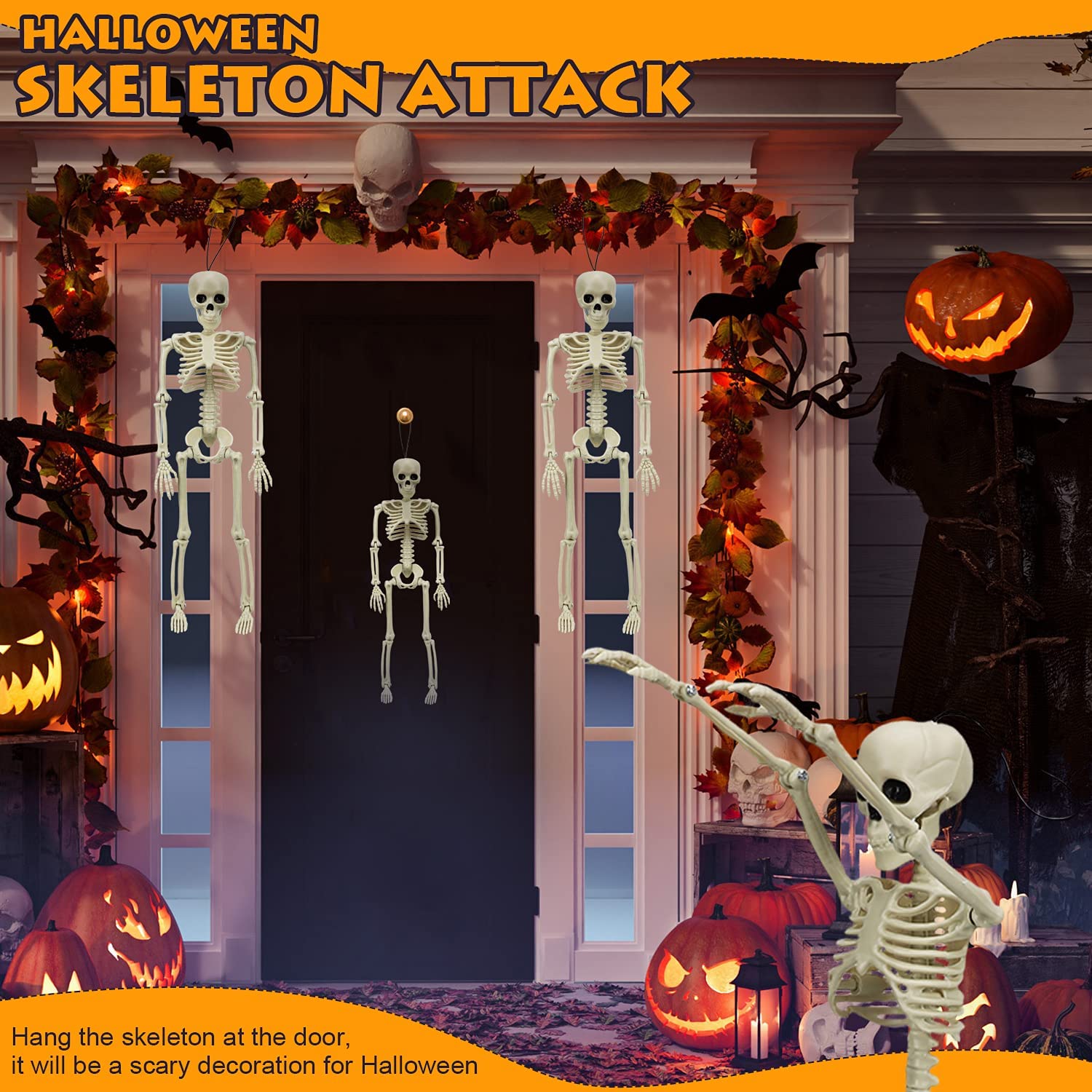 Lot de 2 squelettes articulés Fidtoy pour Halloween