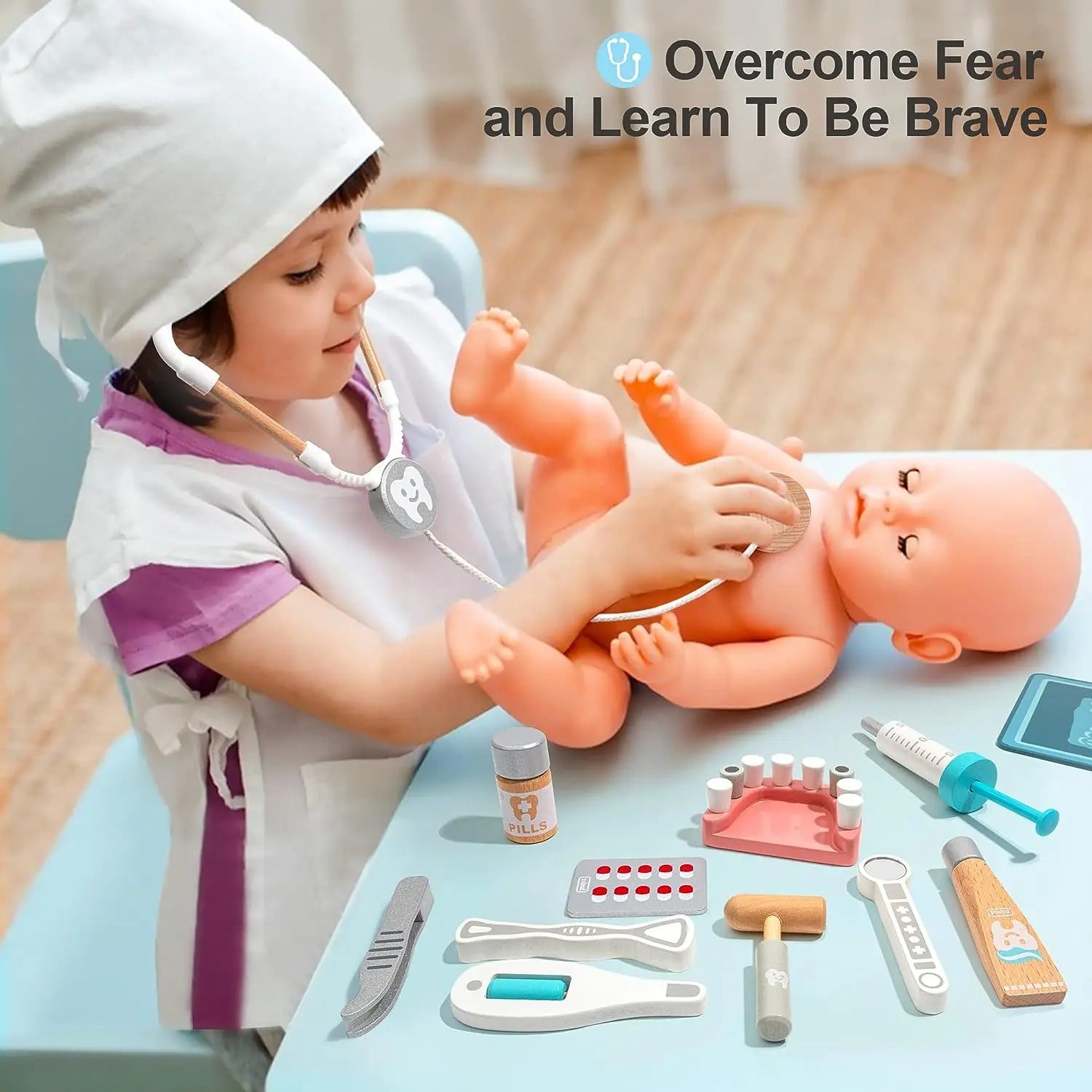 Wooden Doctor Toy Set Doctor on Call