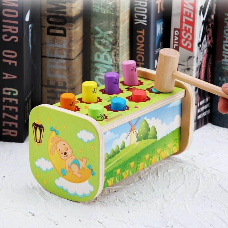 Juego de martillo de madera | Hámster de 8 clavijas oscilantes