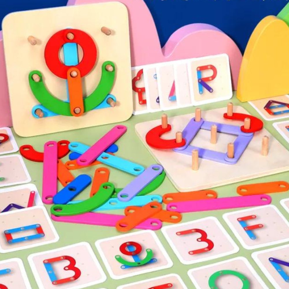 Collage Educativo de Cien Cambios de Madera para Niños