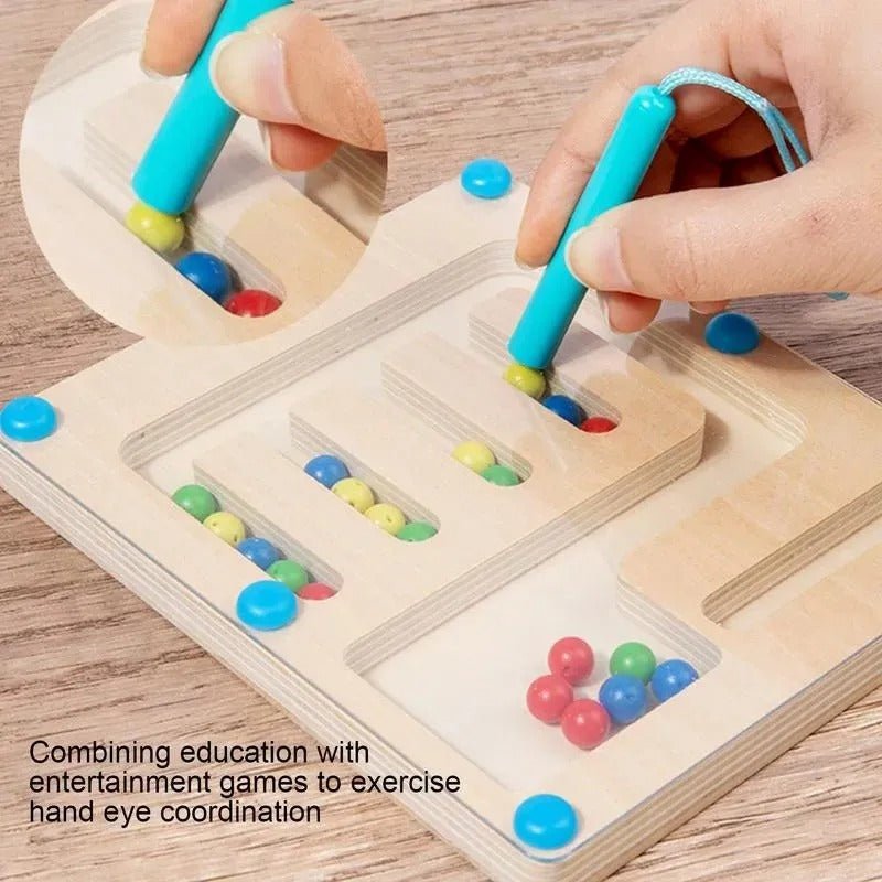 Juego magnético de madera para clasificar colores y formas - 4 colores