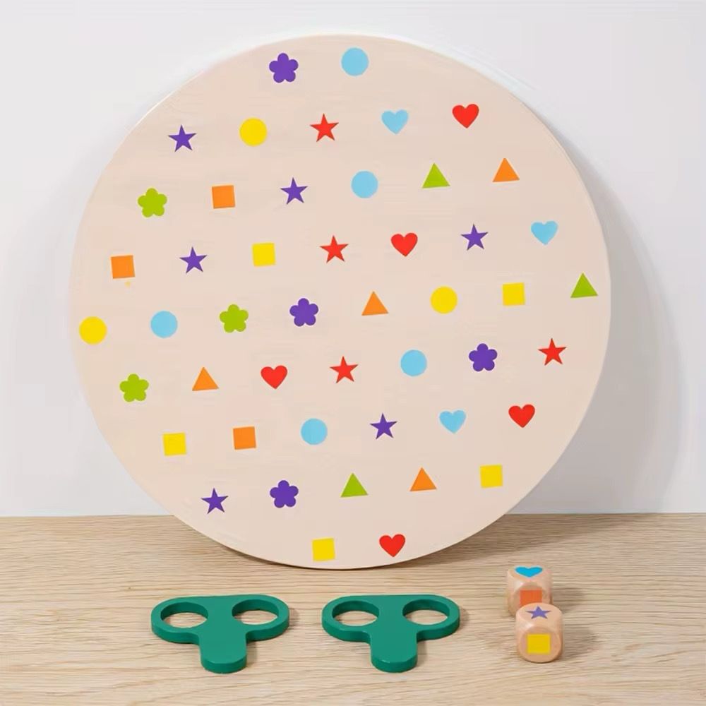 Tabla de emparejamiento de colores y formas de madera – Actividad de aprendizaje de motricidad fina para niños pequeños y preescolares