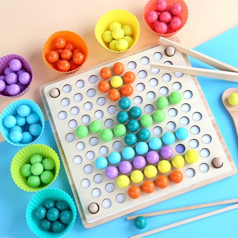 Wooden Montessori Rainbow Color Sorting & Matching Games -2-Sets