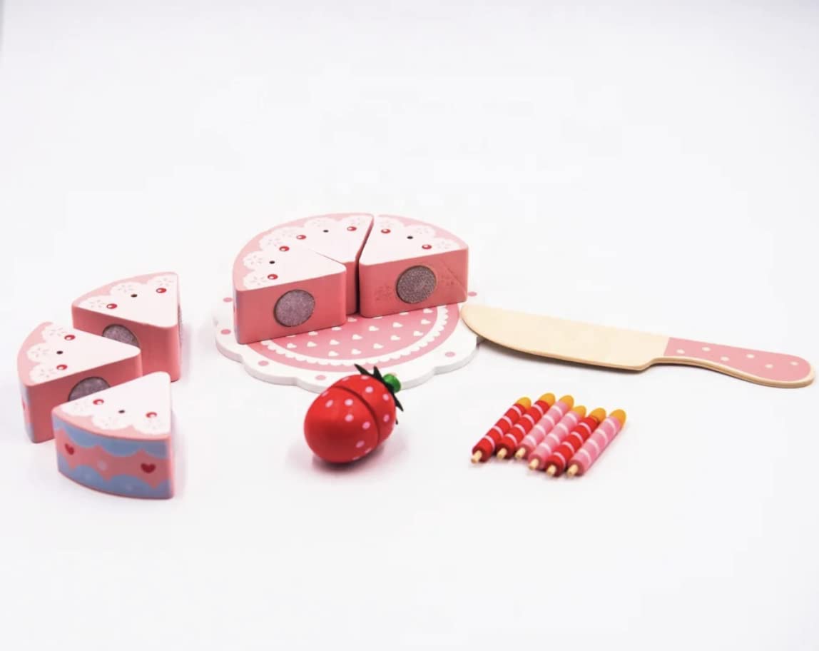 Gâteau d'anniversaire Princesse en bois, jouet de gâteau alimentaire, jeu d'imitation pour enfants