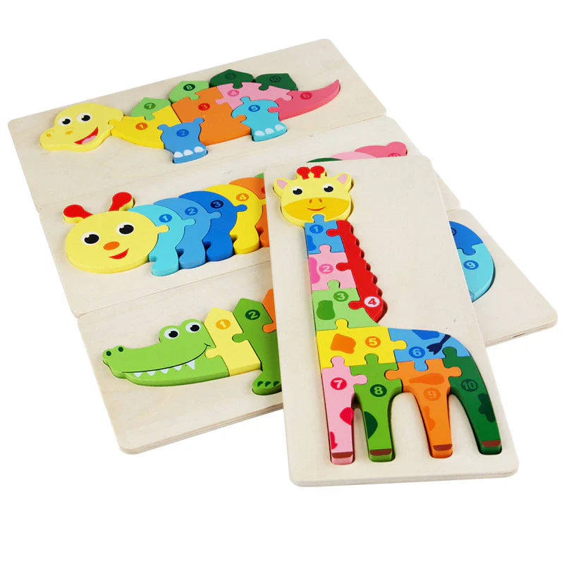Rompecabezas Montessori paquete de 4 - Set de rompecabezas de madera ecológicos #4